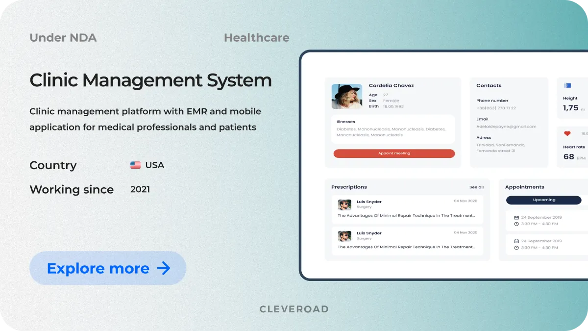 clinic management system from Cleveroad