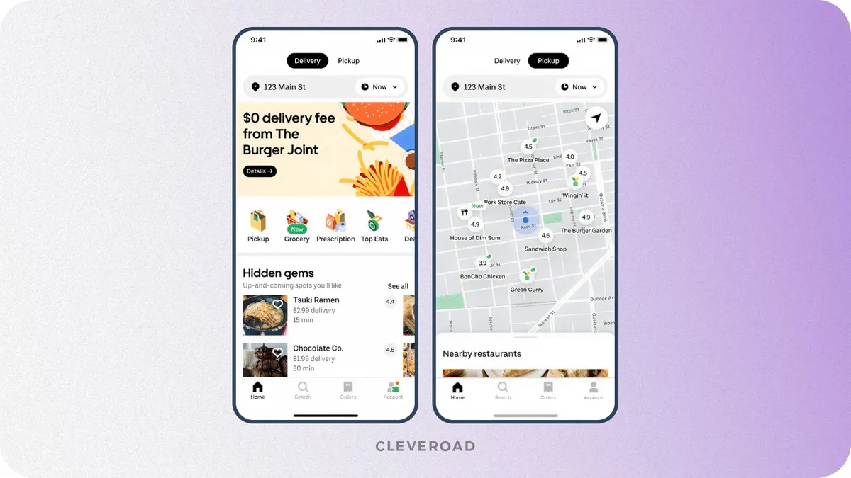 Food delivery website